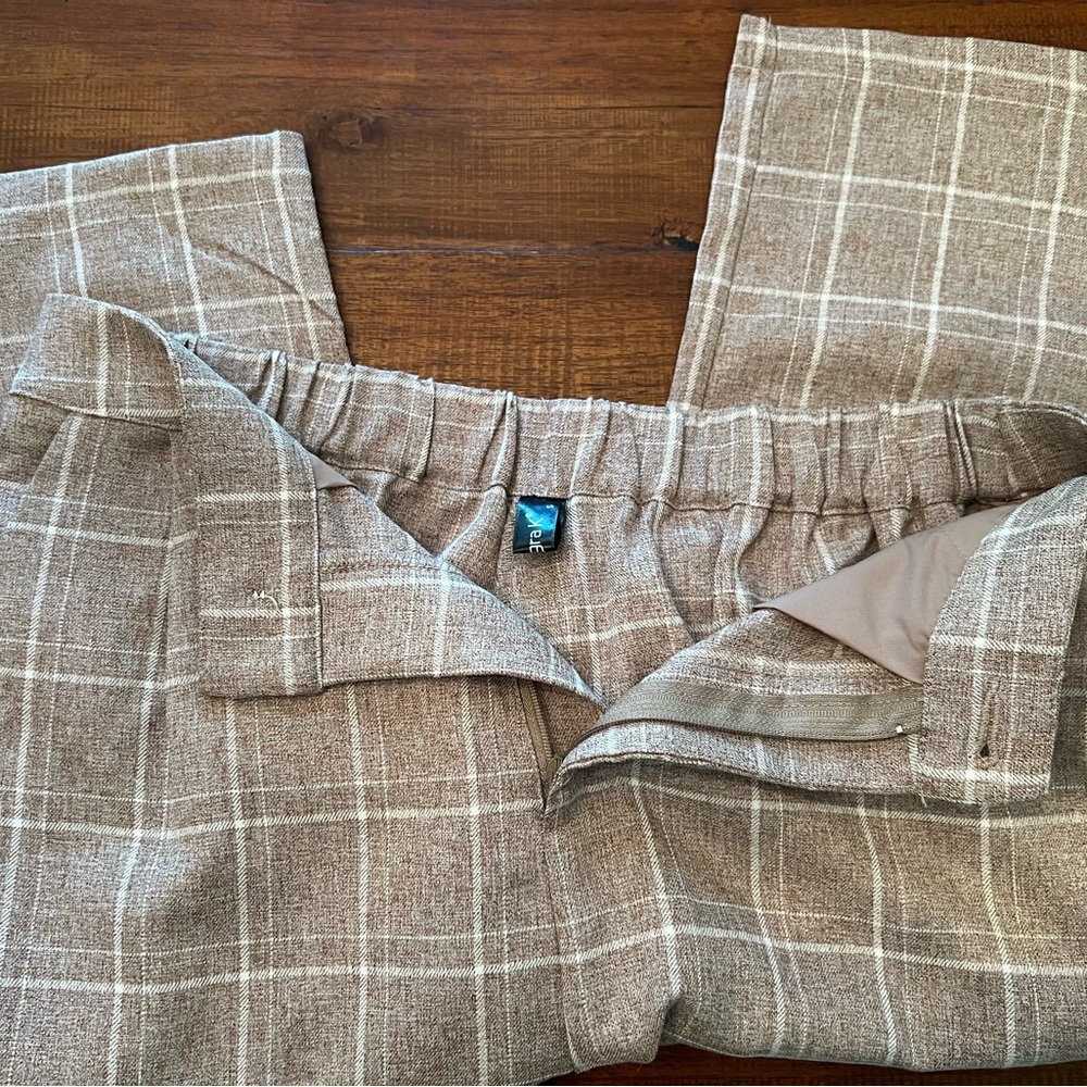 Boutique Cream Light Plaid trouser - Picture 3 of 3